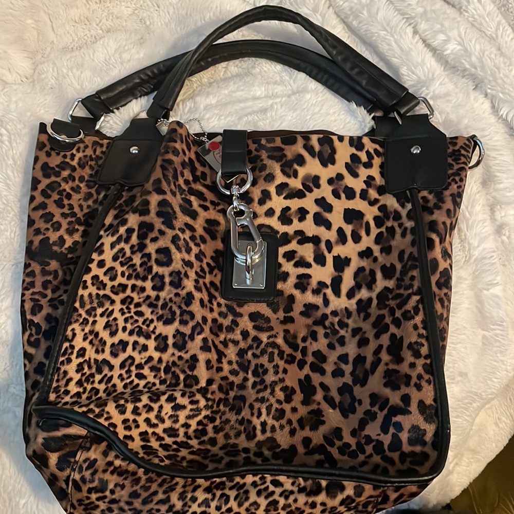 Penelope Ann Leopard Tote faux leather